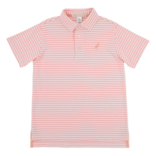 The Beaufort Bonnet Company TBBC Prim & Proper Polo - Sanibel Salmon Stripe/Pompano Peach