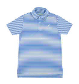 The Beaufort Bonnet Company TBBC Prepletic Prim & Proper Polo - Sunrise Blvd Blue Stripe