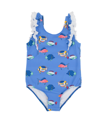 The Beaufort Bonnet Company TBBC Ruehling Ruffle Bathing Suit - Here Fishy Fishy