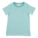 The Beaufort Bonnet Company TBBC Carter Crewneck - Turks Teal Stripe