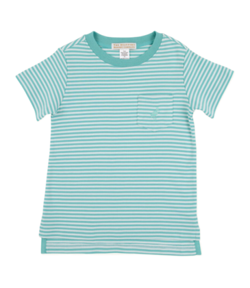 The Beaufort Bonnet Company TBBC Carter Crewneck - Turks Teal Stripe