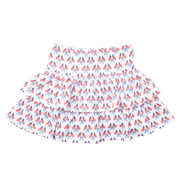 Lila + Hayes Lila + Hayes Maggie Tiered Skort - Stars, Stripes, & Bows