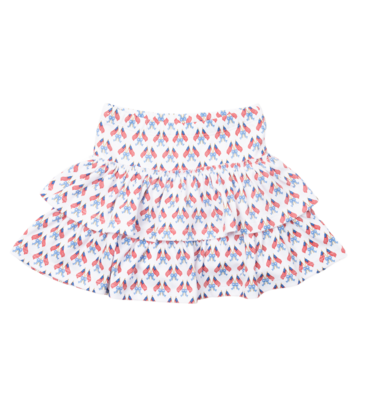 Lila + Hayes Lila + Hayes Maggie Tiered Skort - Stars, Stripes, & Bows