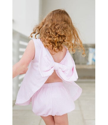 James & Lottie *Pre-Order* James & Lottie Lottie Bloomer Set - Light Pink Stripe