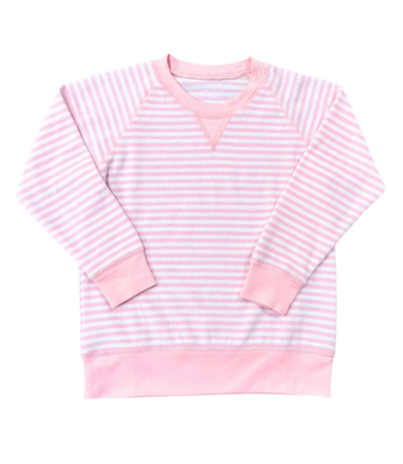 James & Lottie James & Lottie Terrycloth Sweatshirt - Pink Stripe