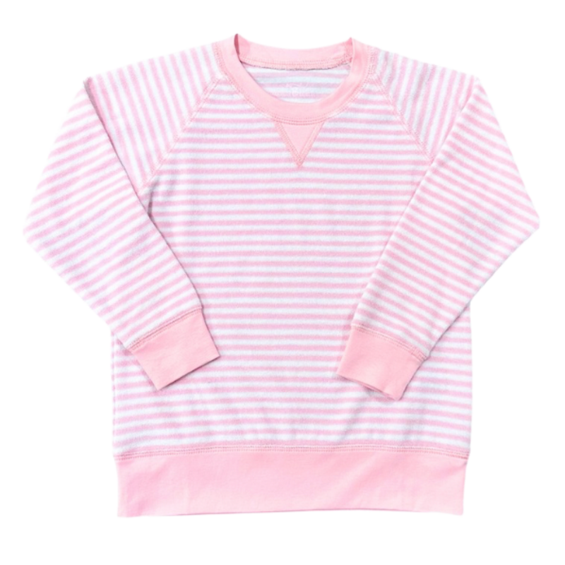 James & Lottie James & Lottie Terrycloth Sweatshirt - Pink Stripe