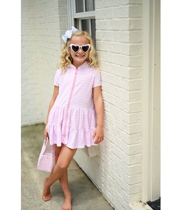 James & Lottie James & Lottie Terrycloth Coverup - Pink Stripe