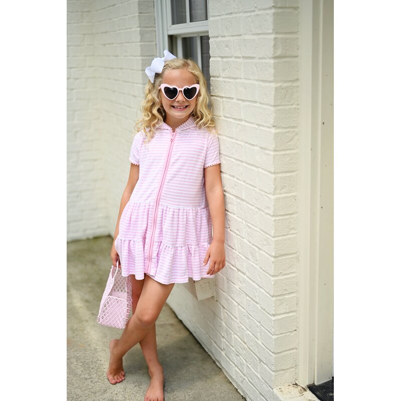 James & Lottie James & Lottie Terrycloth Coverup - Pink Stripe