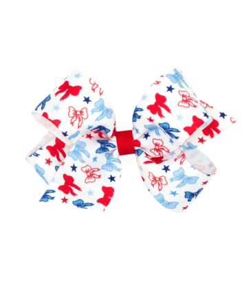 Wee Ones Wee Ones Medium Patriotic Bow Print Bow