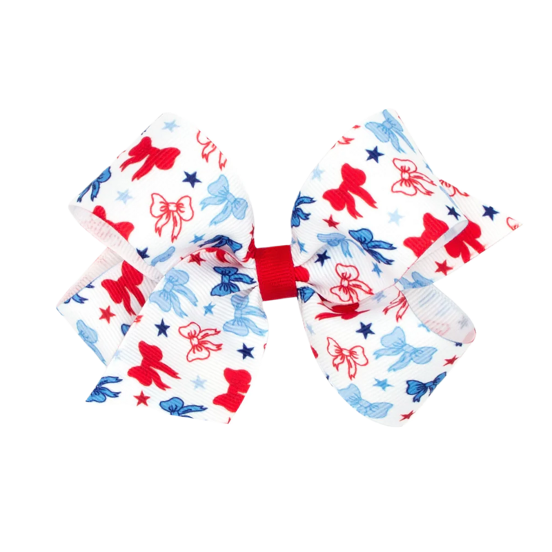Wee Ones Wee Ones Medium Patriotic Bow Print Bow