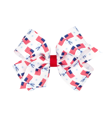 Wee Ones Wee Ones Medium Flag Print Bow