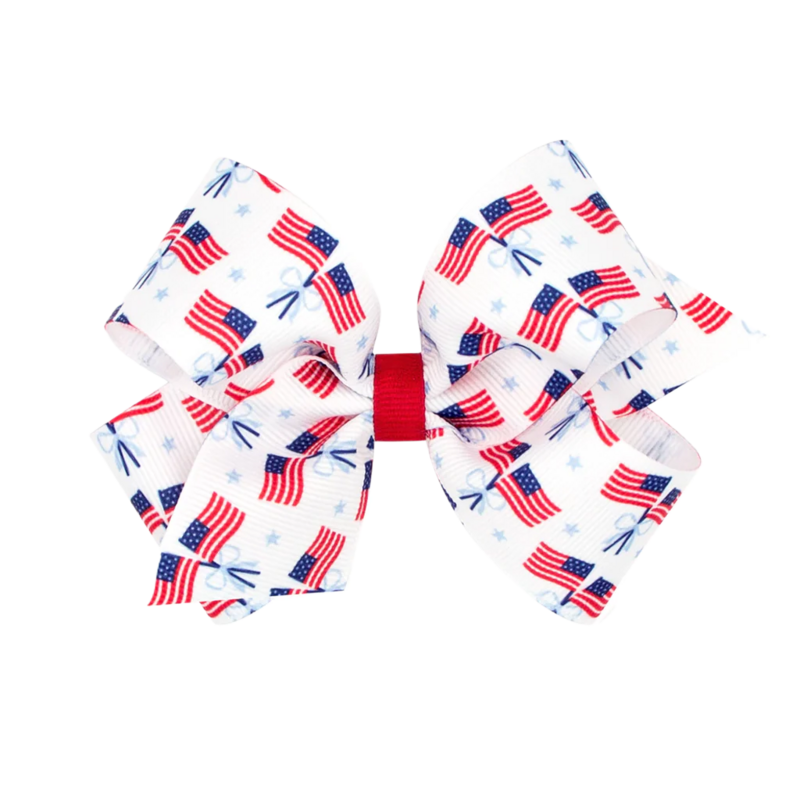 Wee Ones Wee Ones Medium Flag Print Bow