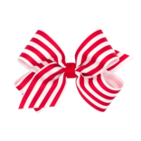 Wee Ones Wee Ones Medium Red Nautical Stripe Bow