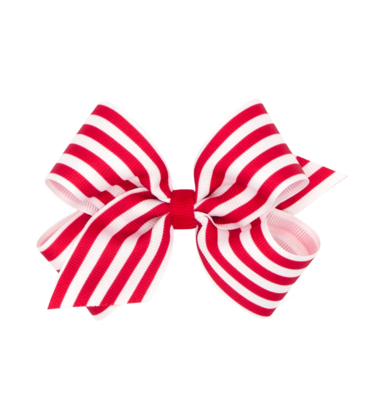 Wee Ones Wee Ones Medium Red Nautical Stripe Bow