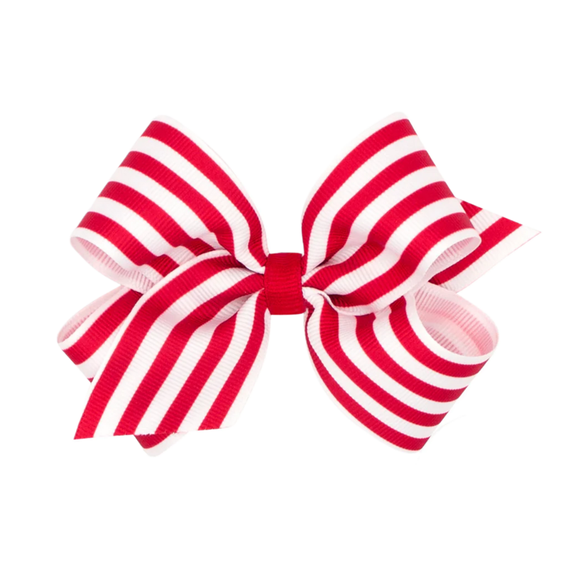 Wee Ones Wee Ones Medium Red Nautical Stripe Bow