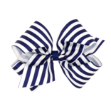 Wee Ones Wee Ones King Light Navy Nautical Stripe Bow