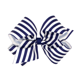 Wee Ones Wee Ones King Light Navy Nautical Stripe Bow