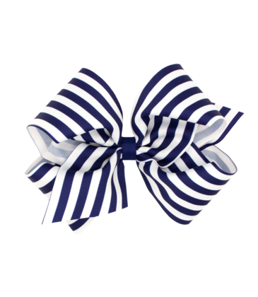 Wee Ones Wee Ones King Light Navy Nautical Stripe Bow