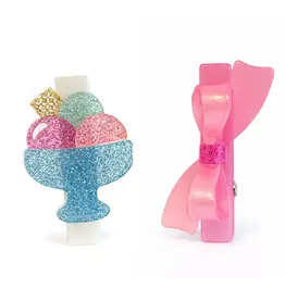 Lilies & Roses Ice Cream Sundae & Bow Hair Clips