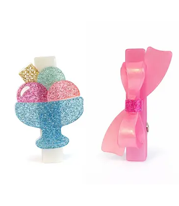 Lilies & Roses Ice Cream Sundae & Bow Hair Clips