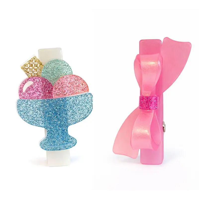 Lilies & Roses Ice Cream Sundae & Bow Hair Clips