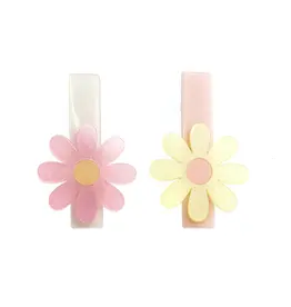 Lilies & Roses Daisy Flower Pink & Yellow Hair Clips