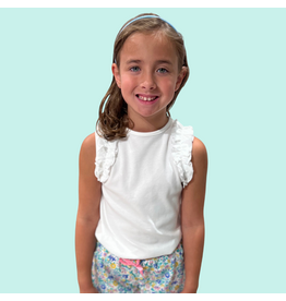 Be Elizabeth Be Elizabeth Ruffle Shoulder Top - White