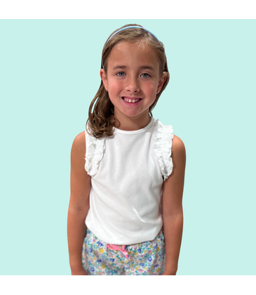 Be Elizabeth Be Elizabeth Ruffle Shoulder Top - White