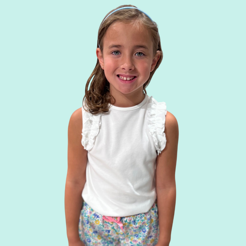 Be Elizabeth Be Elizabeth Ruffle Shoulder Top - White