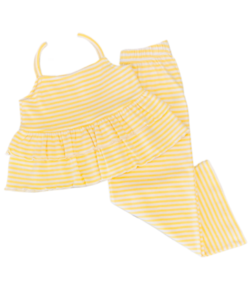 Squiggles Squiggles Yellow Ruffle Top & Pant Set