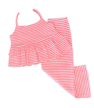 Squiggles Squiggles Pink Ruffle Top & Pant Set