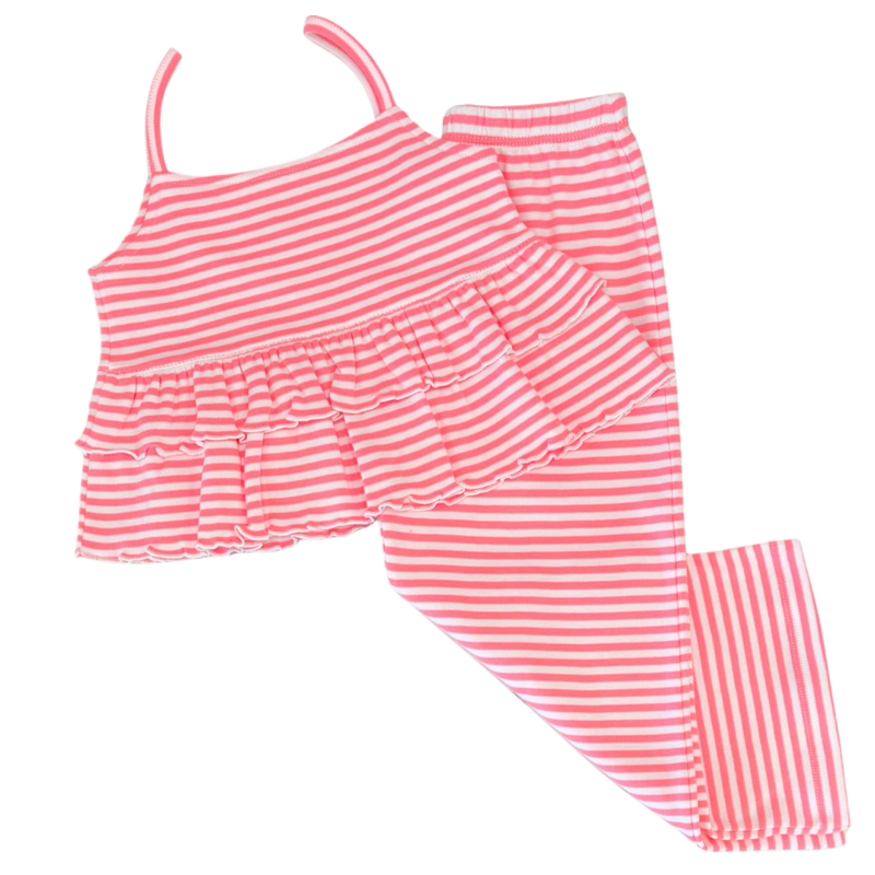 Squiggles Squiggles Pink Ruffle Top & Pant Set