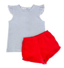 Squiggles Squiggles Navy & Red Short Set