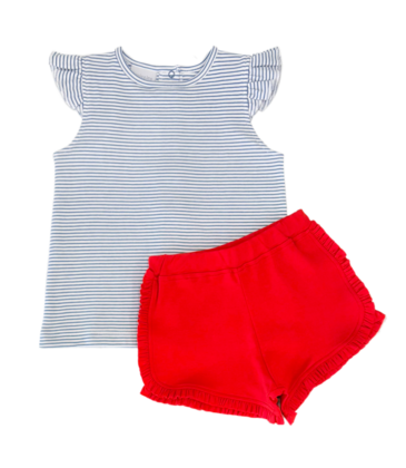 Squiggles Squiggles Navy & Red Short Set