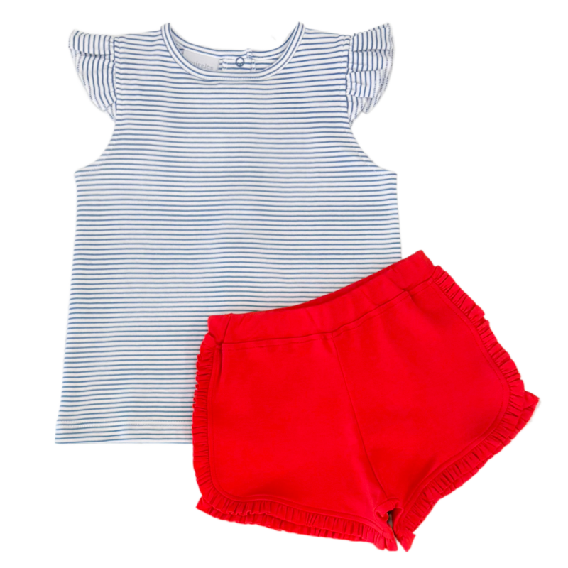 Squiggles Squiggles Navy & Red Short Set