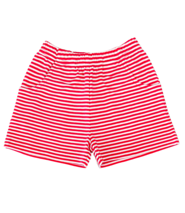 Luigi Luigi Red Stripe Jersey Shorts w/ Pockets