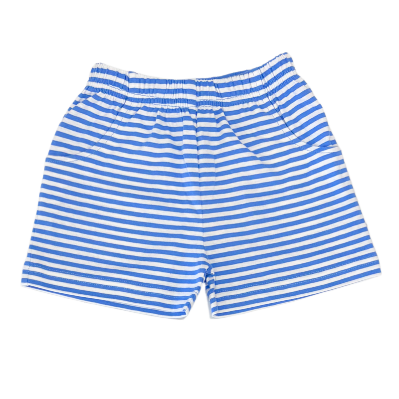 Luigi Luigi Dark Chambray Stripe Jersey Shorts w/ Pockets