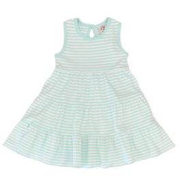 Luigi Luigi Aqua Tiered Dress