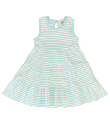 Luigi Luigi Aqua Tiered Dress