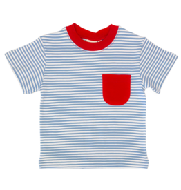 Luigi Luigi Chambray/White Stripe w/ Red Pocket T-Shirt