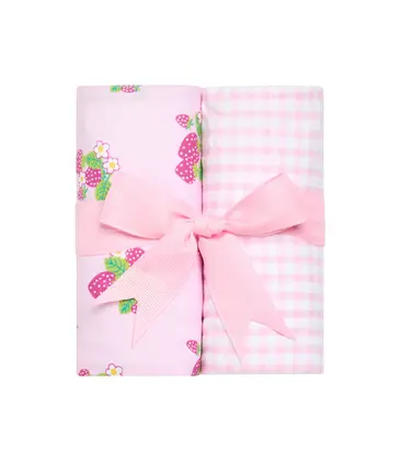 3 Marthas 3 Marthas Strawberry Set of Two Burp Cloths