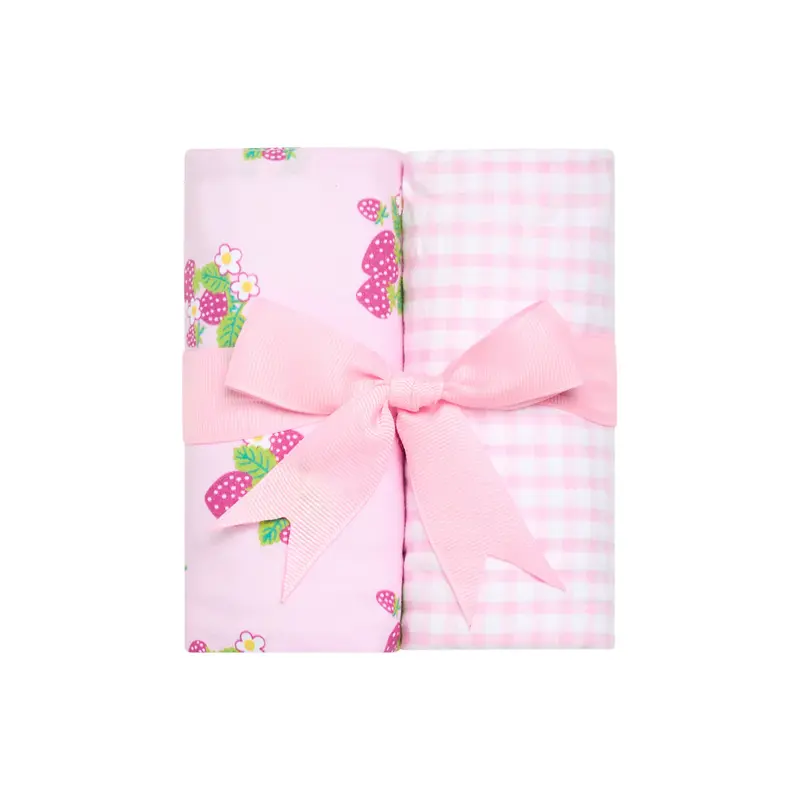 3 Marthas 3 Marthas Strawberry Set of Two Burp Cloths