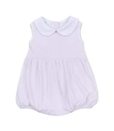 Magnolia Baby Magnolia Baby Pink Mini Stripes Collared Sleeveless Bubble