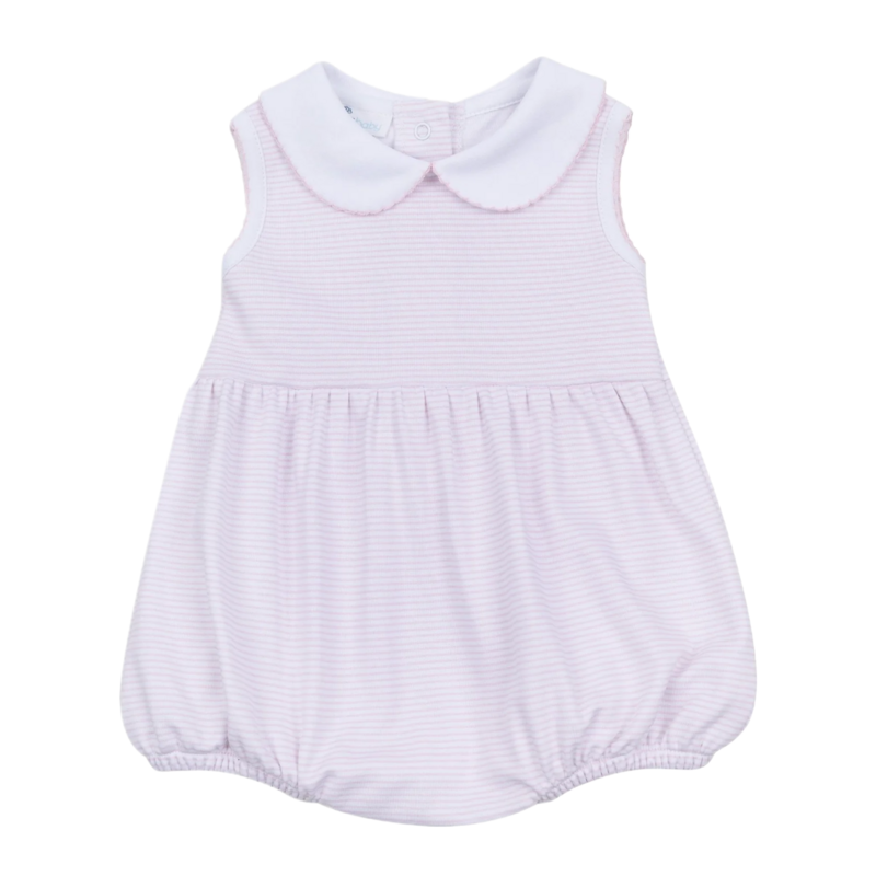 Magnolia Baby Magnolia Baby Pink Mini Stripes Collared Sleeveless Bubble
