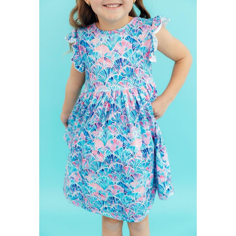 Mila & Rose Mila & Rose Seaside Shells Flutter Twirl Dress