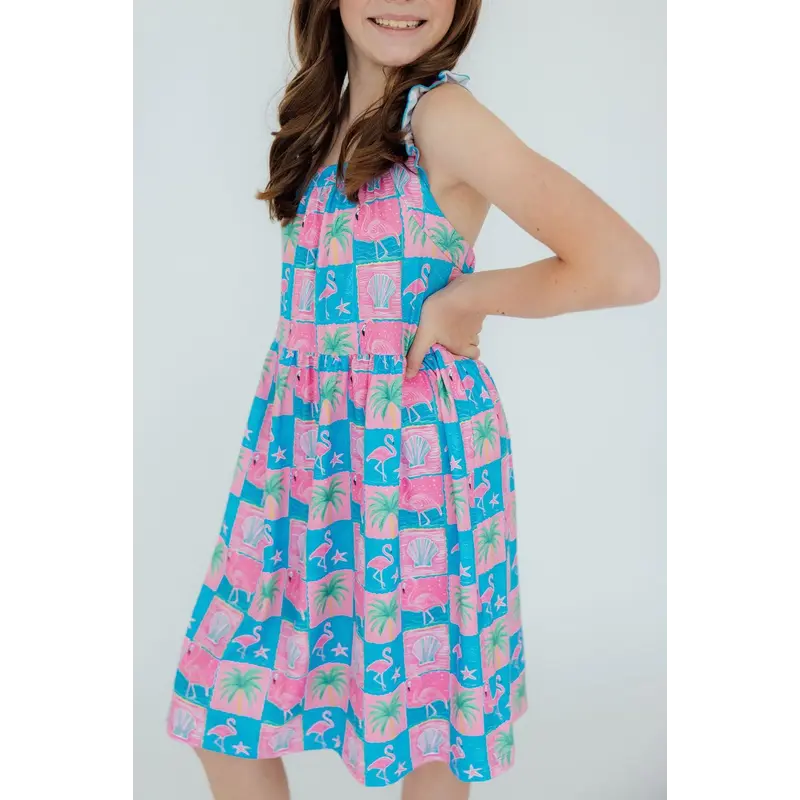 Mila & Rose Mila & Rose Flock Star Ruffle Crossback Dress