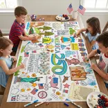 USA Patriotic America 250 Coloring Tablecloth