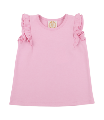 The Beaufort Bonnet Company TBBC Ruehling Ruffle Top - Pier Party Pink