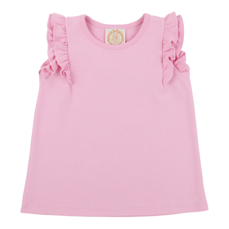 The Beaufort Bonnet Company TBBC Ruehling Ruffle Top - Pier Party Pink