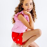 The Beaufort Bonnet Company TBBC Ruehling Ruffle Top - Pier Party Pink